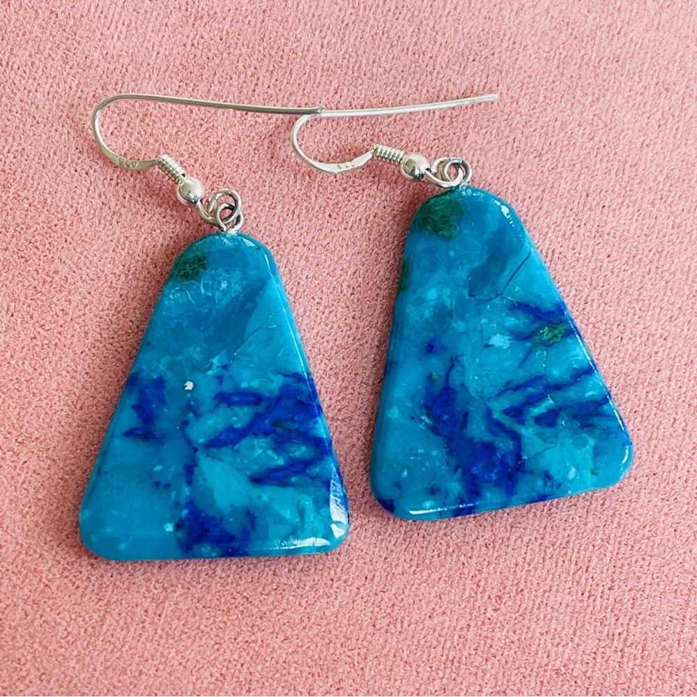 Vintage 925 silver jasper Earrings